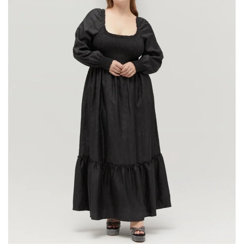 The Emily Nap Dress | Black Crushed Taffeta | Hill House Home - XL